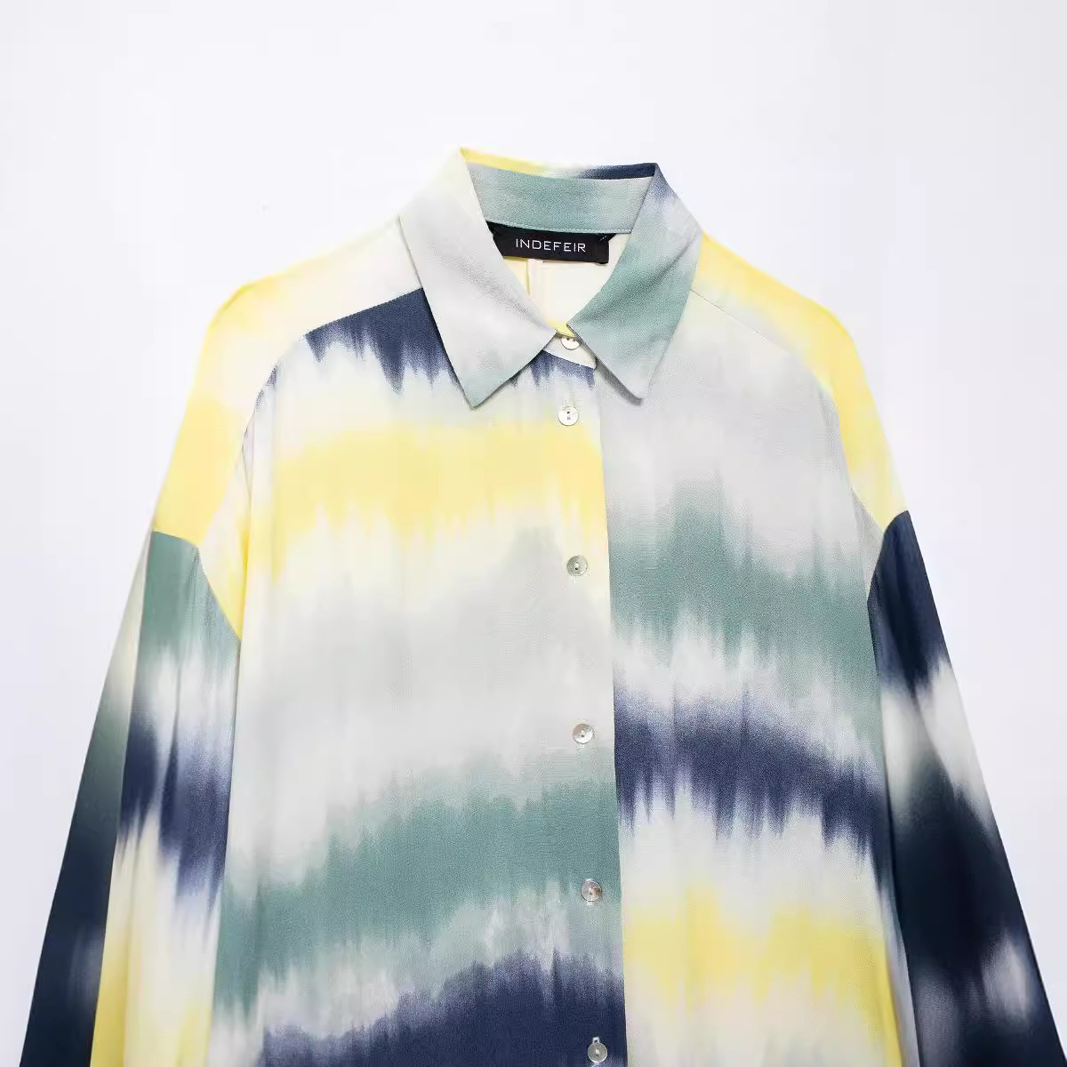 Tie-dye Printed Draping Shirt Trousers