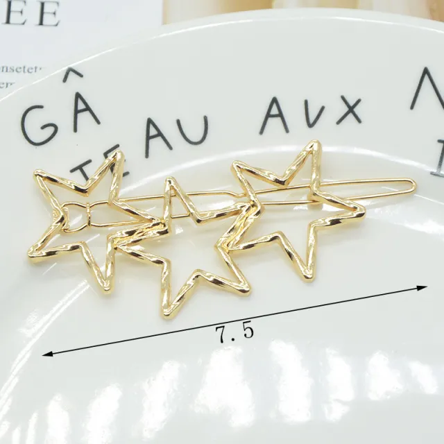 Cupid Heart shaped Five pointed Alloy Hair Accessories Large Three Golden 26 - Shop at LoveMi
