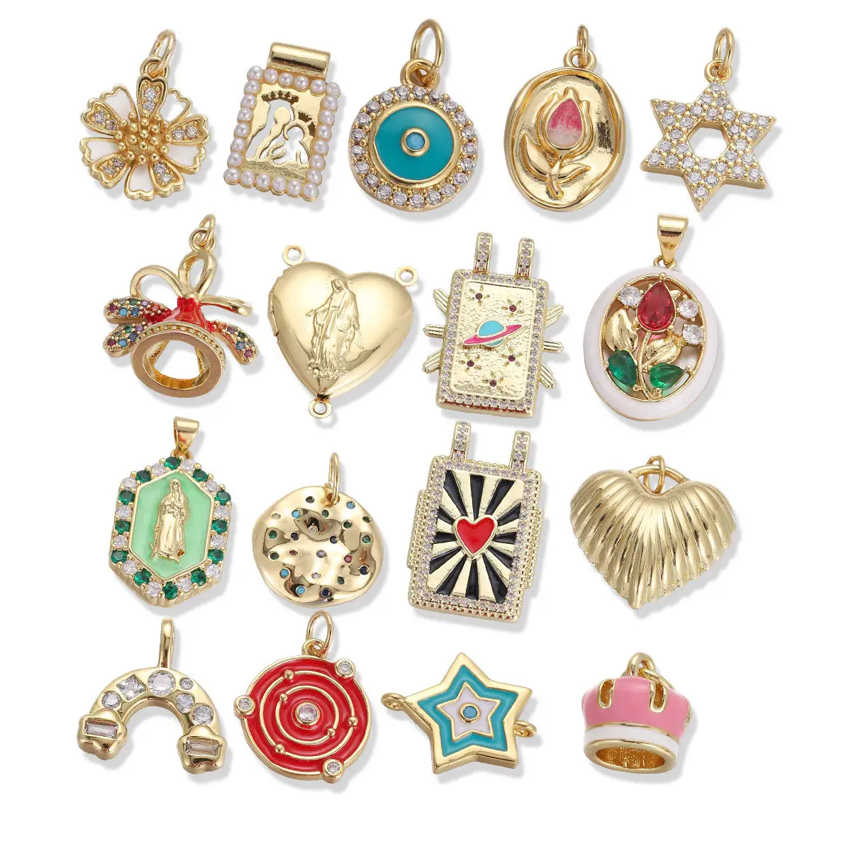Love Drop Oil Pendant Micro-inlaid Diy Bracelet