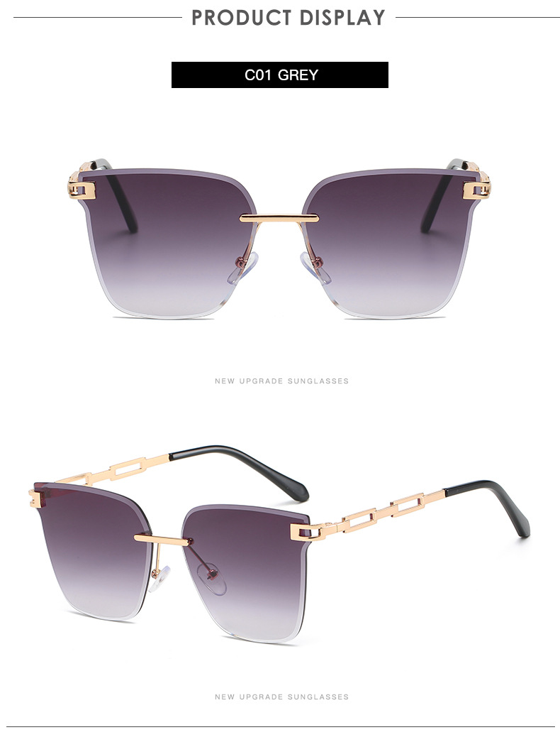 Frameless Trimming Sunglasses Metal Hollow Gradient Color Sunglasses - Image 17