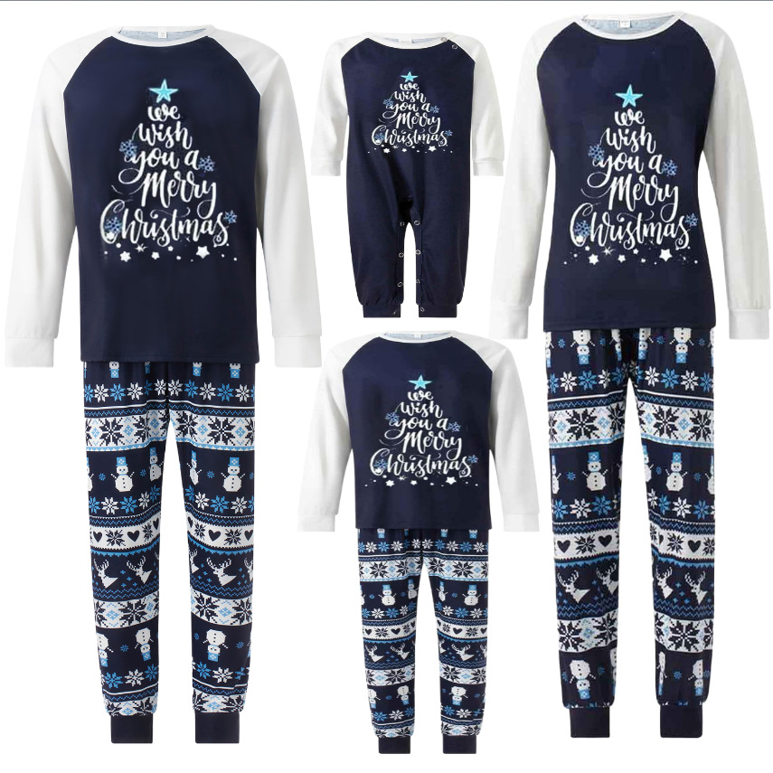 New Year Parent-child Outfits Autumn Wear For Family Of Three Or Four Long-sleeve Christmas Home Clothes