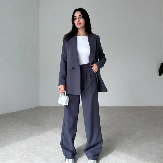 Suit Temperament Commute Trousers Suit Dark Gray - Shop at LoveMi