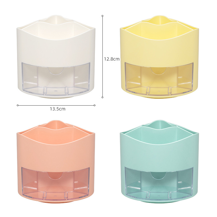 Large Capacity Desktop Drawer Stationery Storage Rotating Pen Holder - Image 4