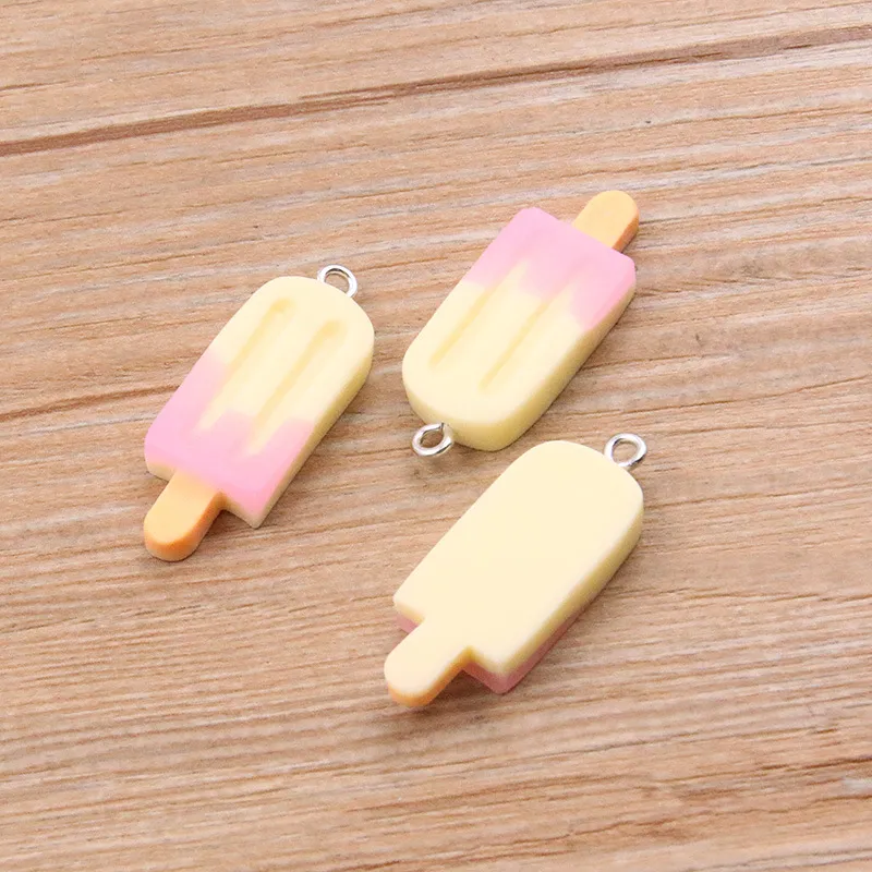 DIY Resin Accessories Gradient Popsicle Sticks Pendant - Yellow