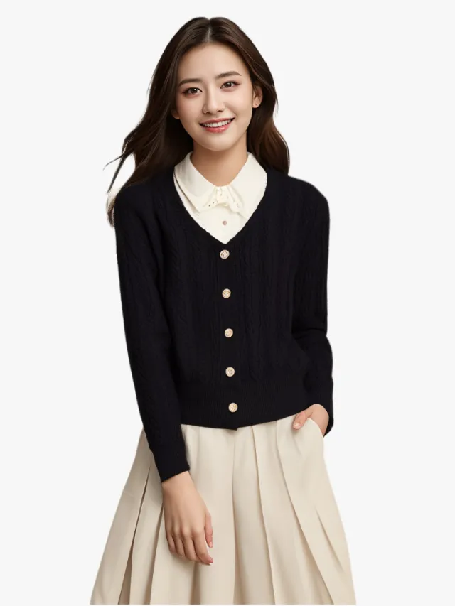 Temperament Women's Knitwear Loose Plus Size Solid Color Dark Blue - Shop at LoveMi