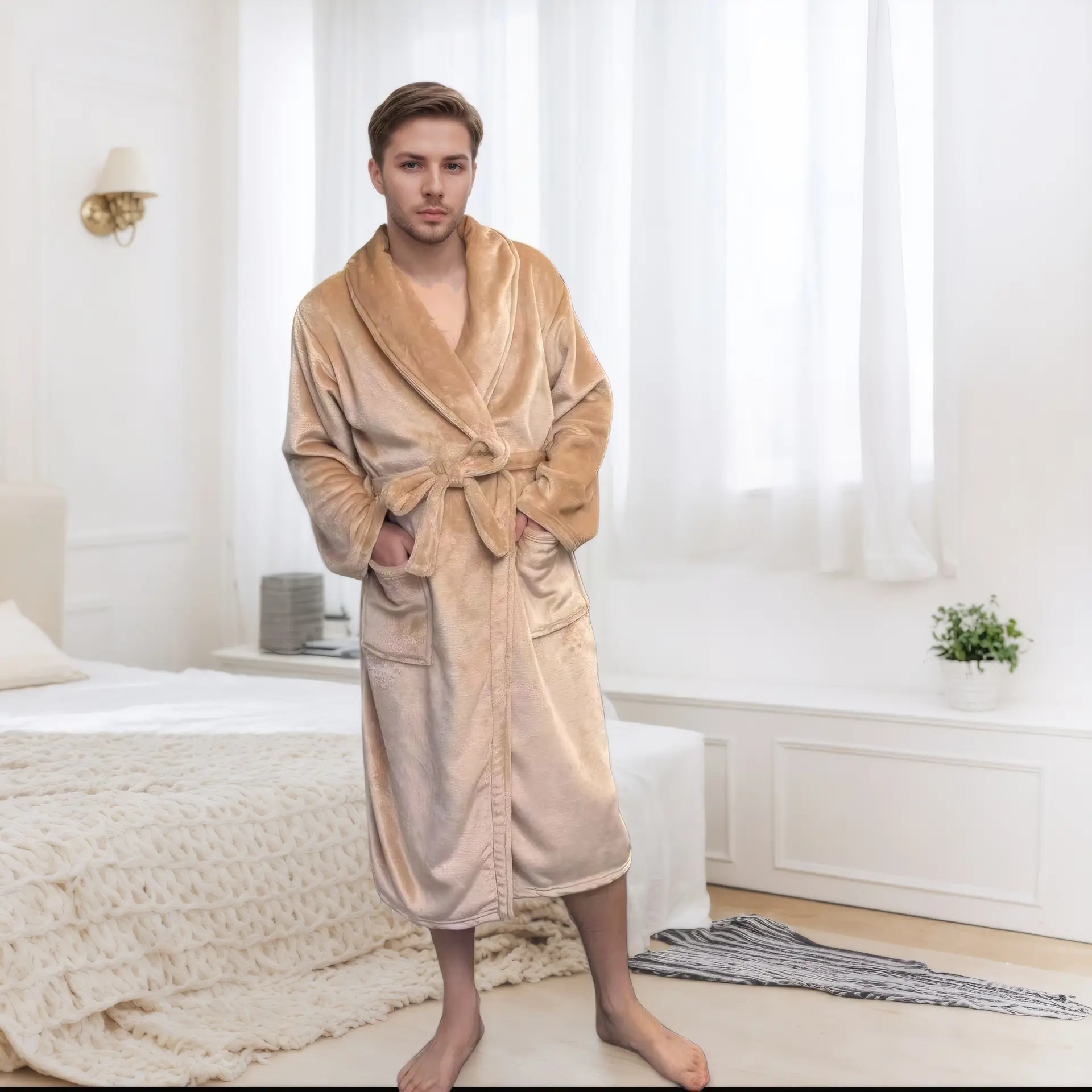 Couple Bathrobe Long Pajamas Homewear