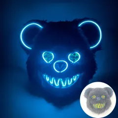 Factory Horror Thriller Bloody Bear EL Luminous Mask DJ Music Festival Mask - Dark Blue - View 1