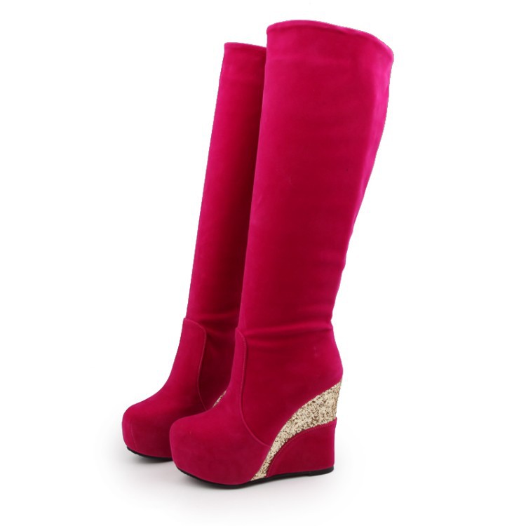 Suede Wedge Boots, picture 5 of 7