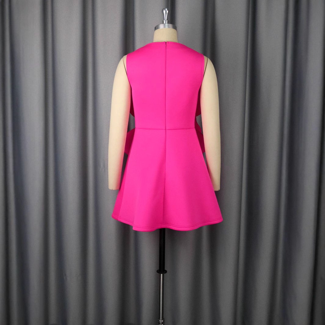 Lady Temperament Round Neck Sleeveless Dress