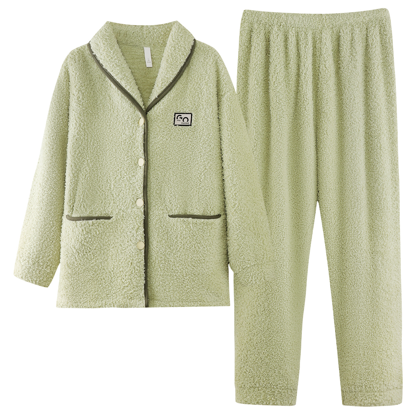 Women's Flannel Warm Cardigan Thickened Pajamas - Image 1