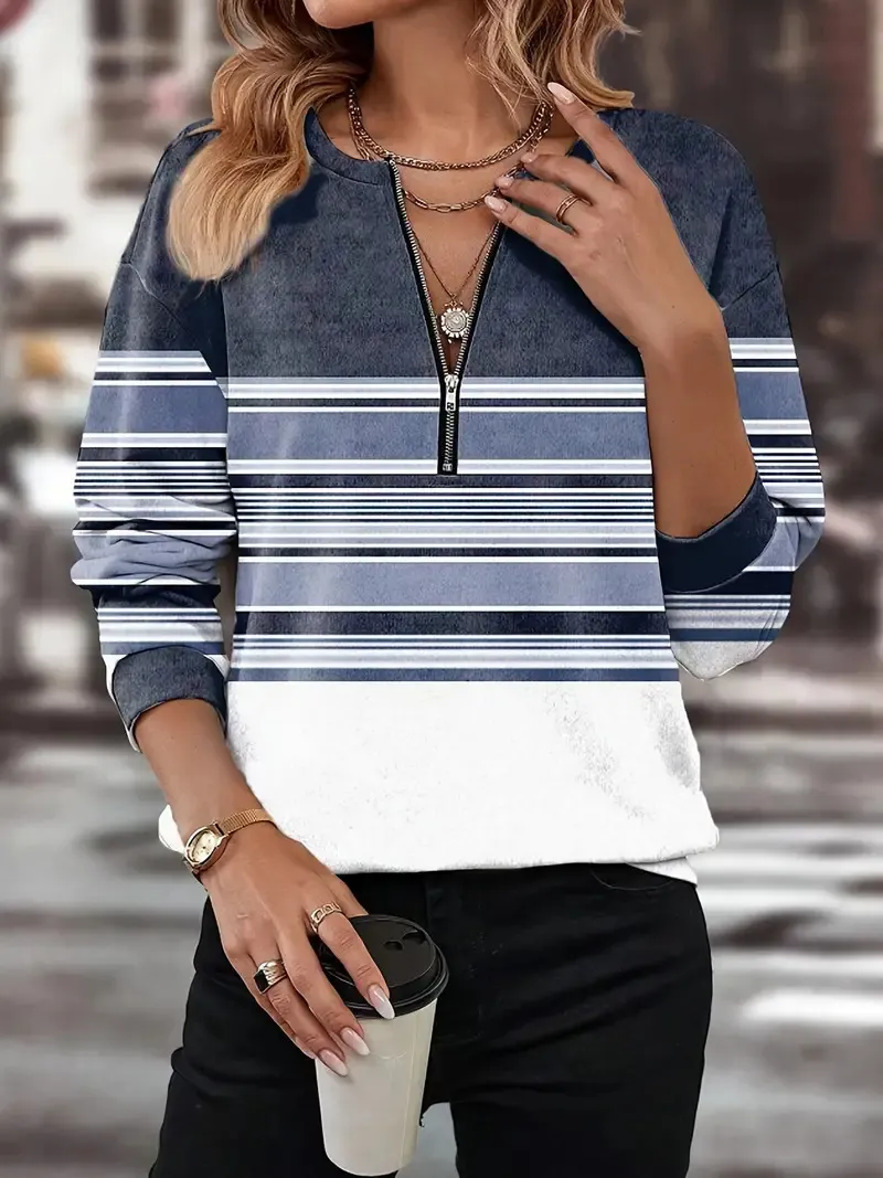 Half Zipper Simple Casual Style Polo Shirt - G43Z1210-S