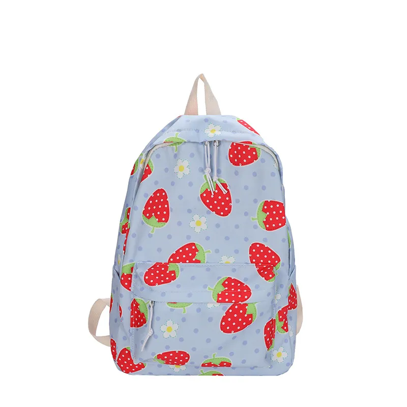 Fashion Canvas Backpack Cartoon Girl Cute Large Capacity Casual All-match Backpack - Blue