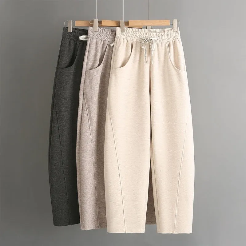 Fleece-lined Elastic Sickle High Waist Slimming Pants