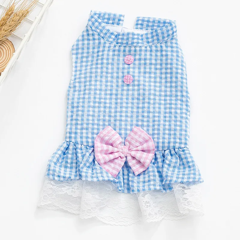 Summer Thin Princess Dress Small Dog Clothes - Blue