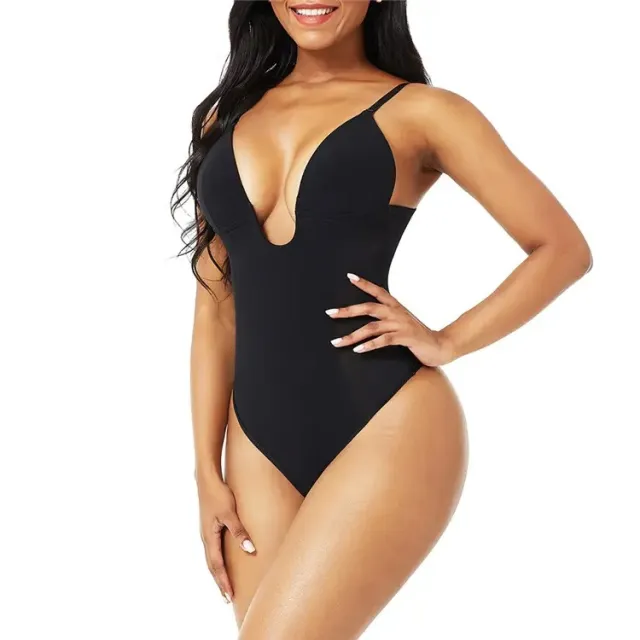 Cross border Hip Clothes Tight Backless Belly Contraction Waist Body Shaping Corset One piece T back Slimming Black - Shop at LoveMi