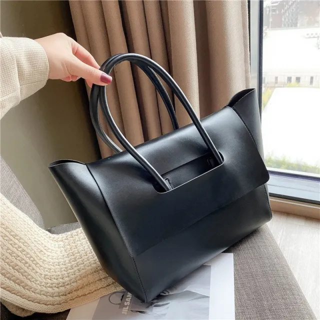 Fashion Women Shoulder Bags Large Capacity Handbags Simple Retro Tote Bags Solid Color Famous Brand Bags Black - Shop at LoveMi