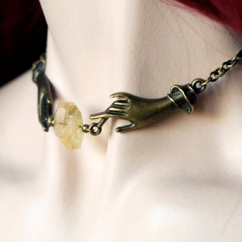 Bronze Hand Yellow Drunk Lemon Stone Fashion Ladies' Pendant Necklace