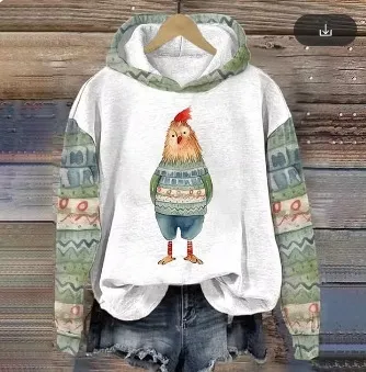 Women's Sweater 3D Digital Printing Animal Cat Oil Painting Pullover Hoodie - 11Style-6Xl