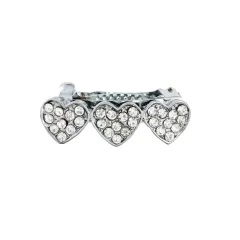 Rhinestone Alloy Peach Heart Barrettes Dog Pet Ornament - White - View 1