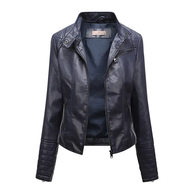 Women's Slim Jacket Thin Spring And Autumn Coat Dark Blue - Shop at LoveMi
