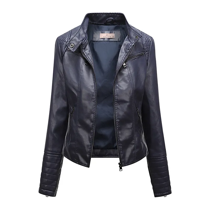 Women's Slim Jacket Thin Spring And Autumn Coat - Dark Blue