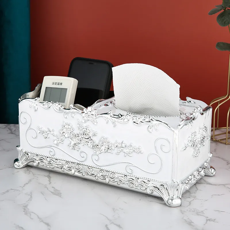 Household Multifunctional Remote Control Storage Box - Silver White