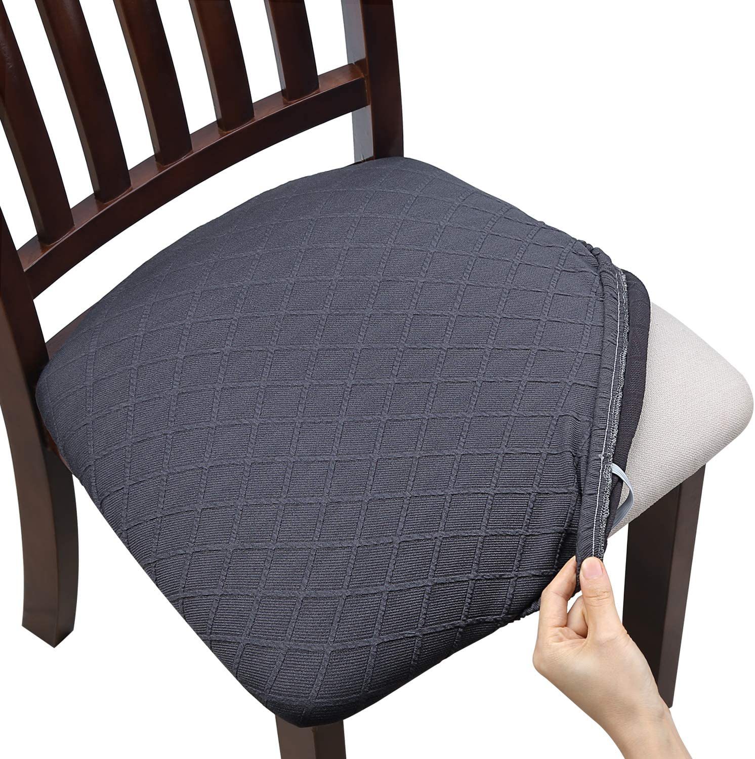 Diamond Jacquard Chair Cushion Cover