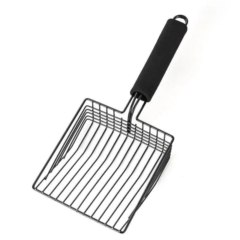 Metal Cat Litter Scoop Poop Cleaning Artifact - Black