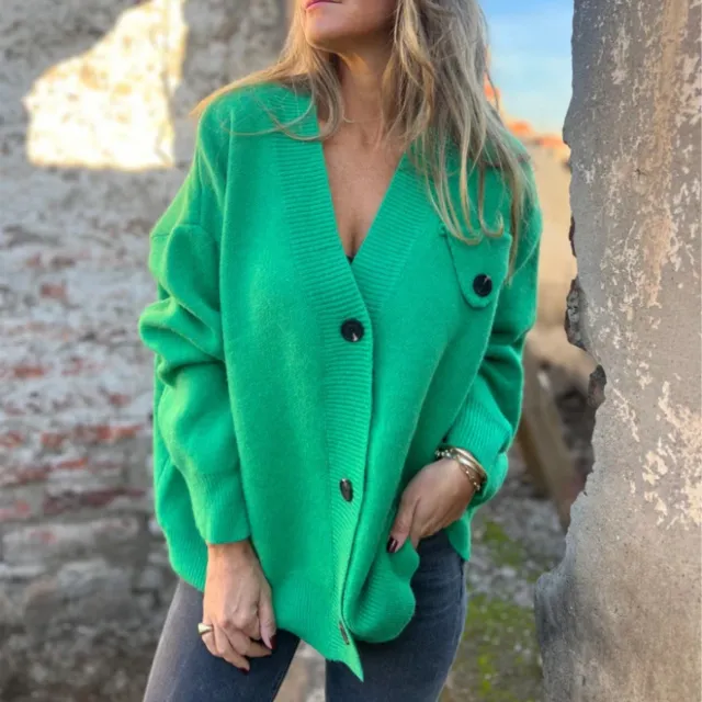 Fashion Long Sleeve Coat Winter Knitted Base Top Green - Shop at LoveMi