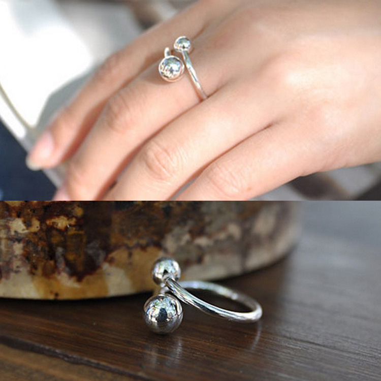 Small Beads Sterling Silver Ring