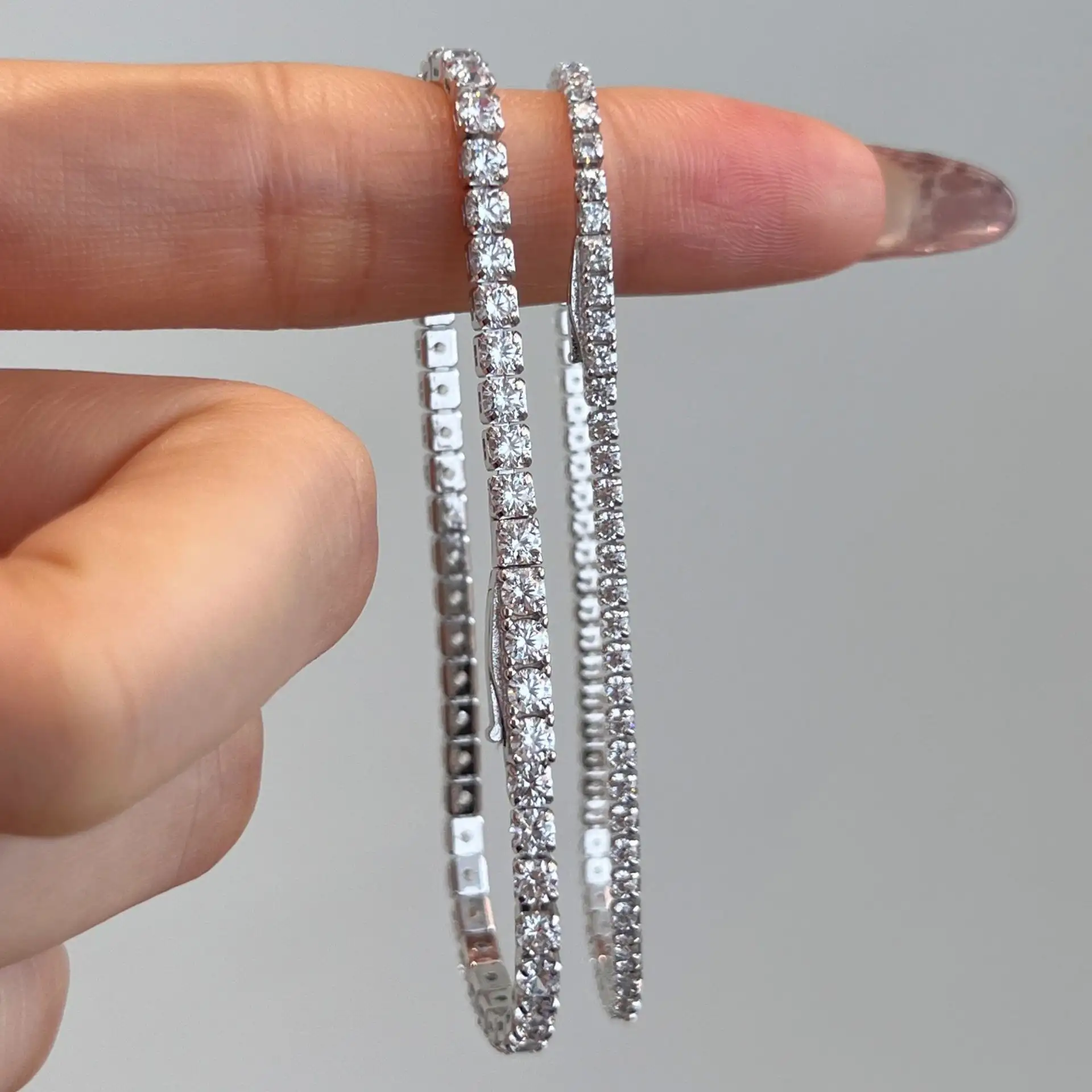 S925 Sterling Silver Full Diamond Bracelet Female Inlaid Zircon