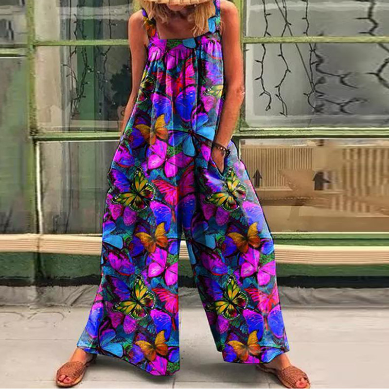 Title 3, Womens Leisure Fashion Polyester Print Jumpsuit