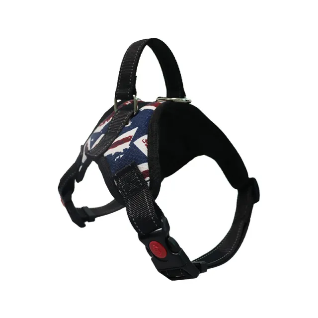 Explosion proof Medium Large Dog Pet Saddle Chest Strap British Flag Colors - Shop at LoveMi