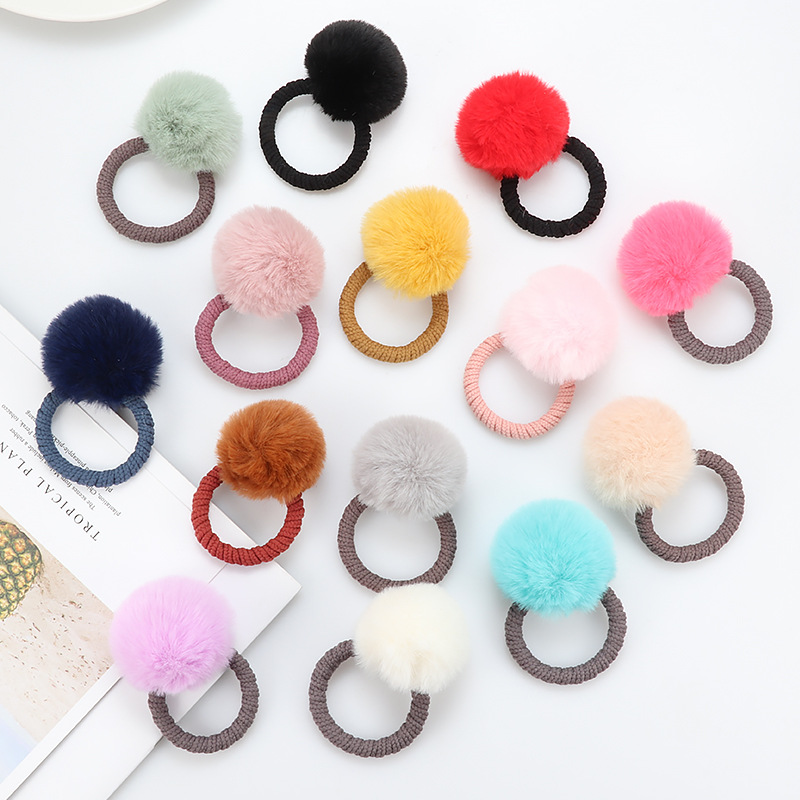 Title 6, Hair Band Cashmere Hair Ball Rubber Band Hair Rope