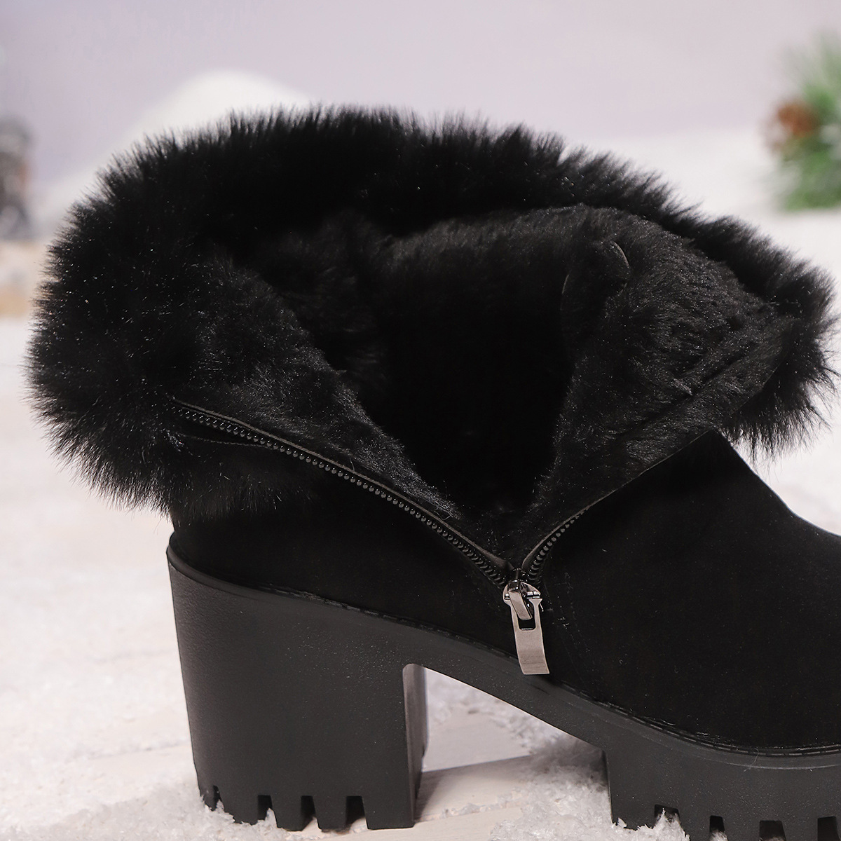 Title 5, Snow Velvet Thermal And Thickening Thick Heel W...