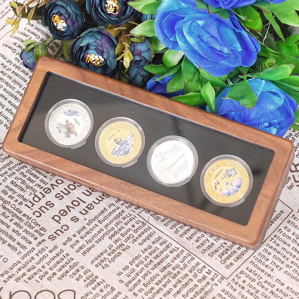 Black Walnut Multi-Coin Storage Box