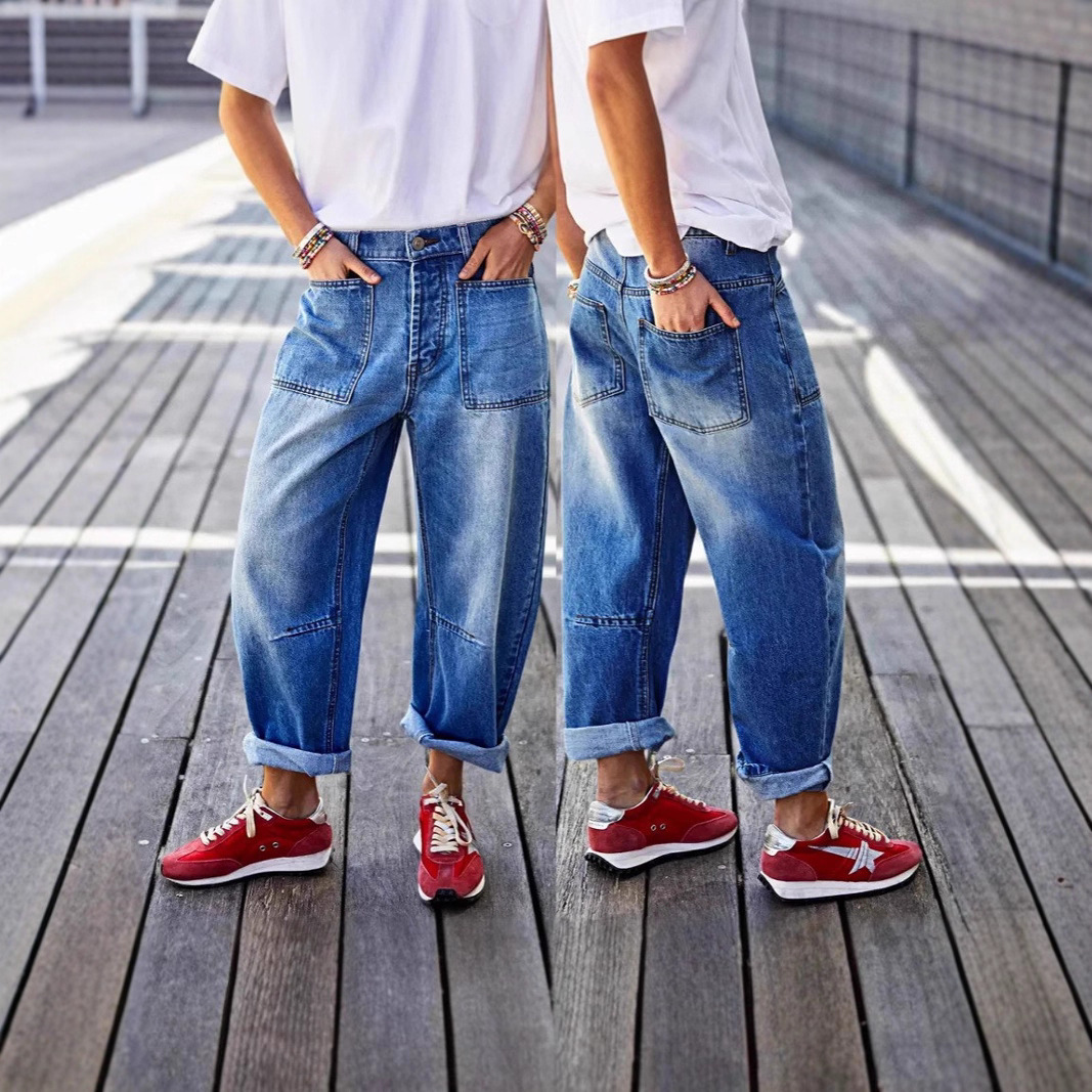 Mid-rise Boot-cut Cropped Denim Jeans