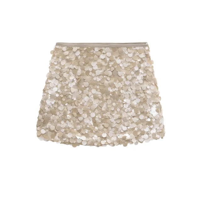 Fashion A Line High Waist Skirt Sequined Skirt Short Skirt - Shop at LoveMi