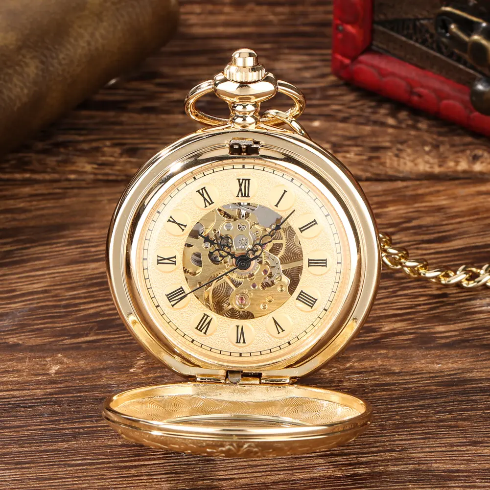 Retro Gold Hollow Out Roman Manual Mechanical