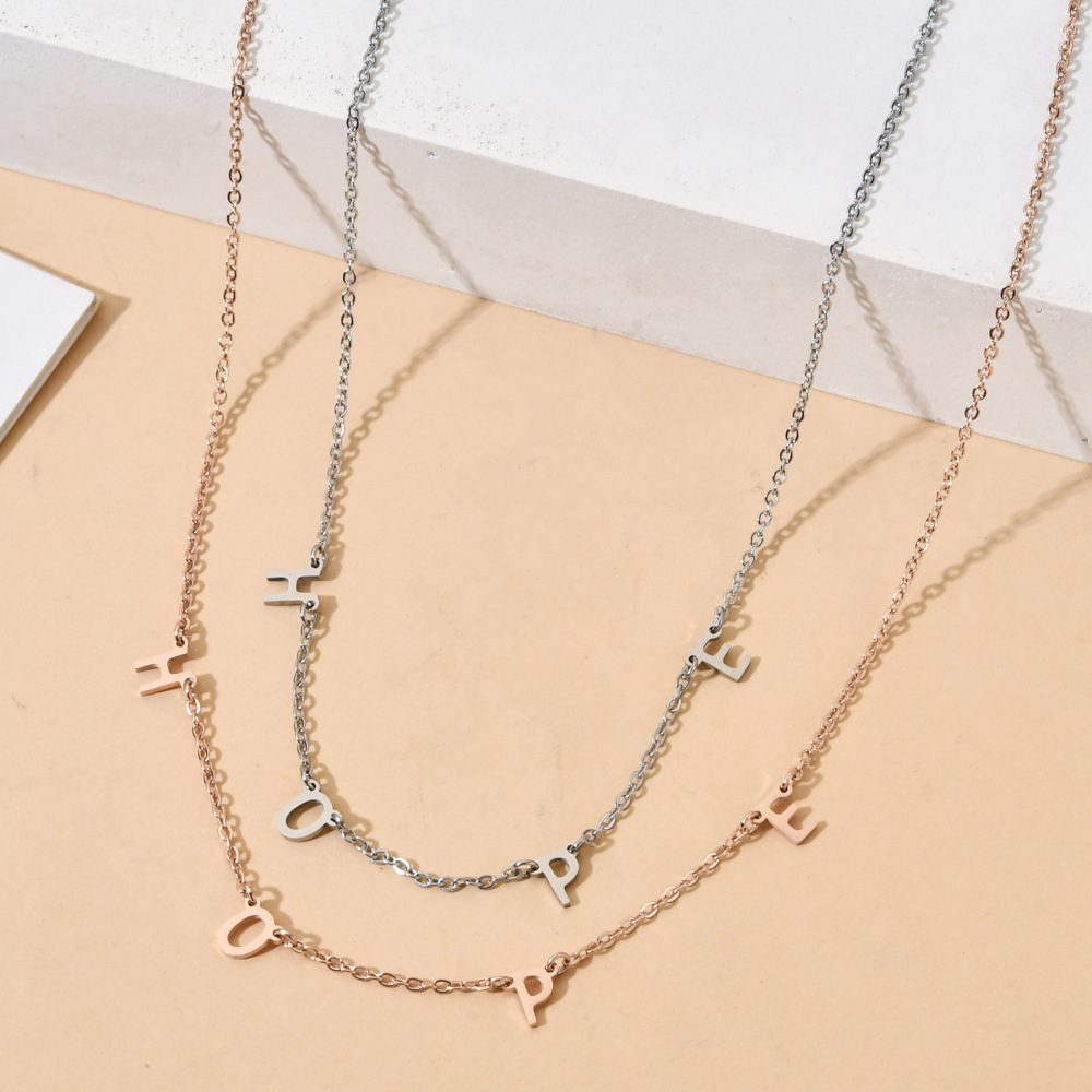 European And American Fashion Stainless Steel Letter Simplicity Clavicle Chain Neck Chain