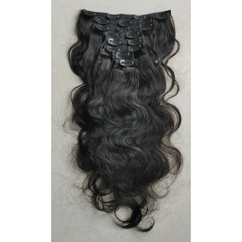 Hairpiece Clip Extensions Body Wig Clip In Human Hair Extension 5