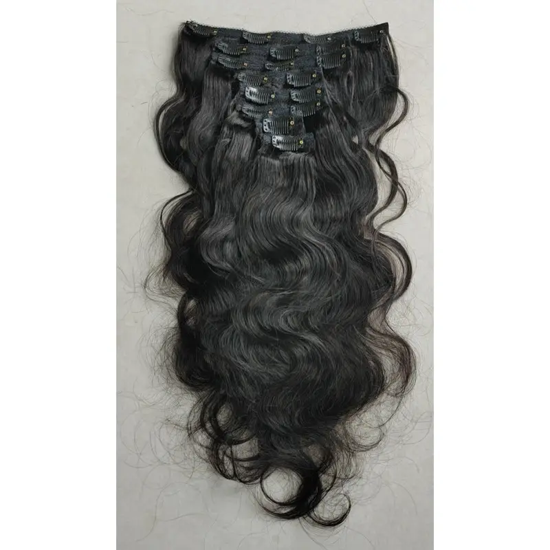 Hairpiece Clip Extensions Body Wig Clip In Human Hair Extension