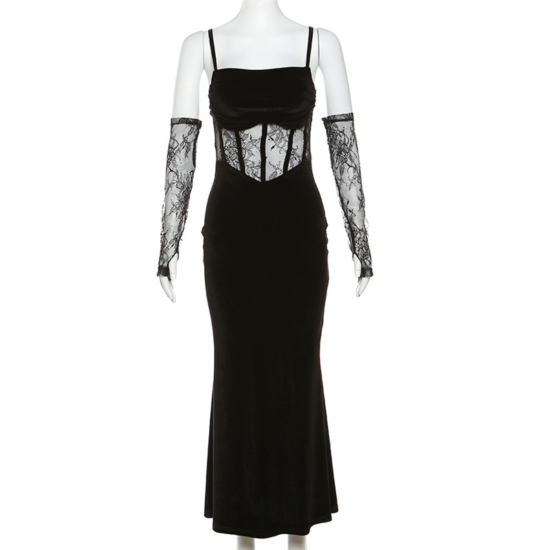 Title 5, Modisches, schulterfreies Sling-Kleid für Damen