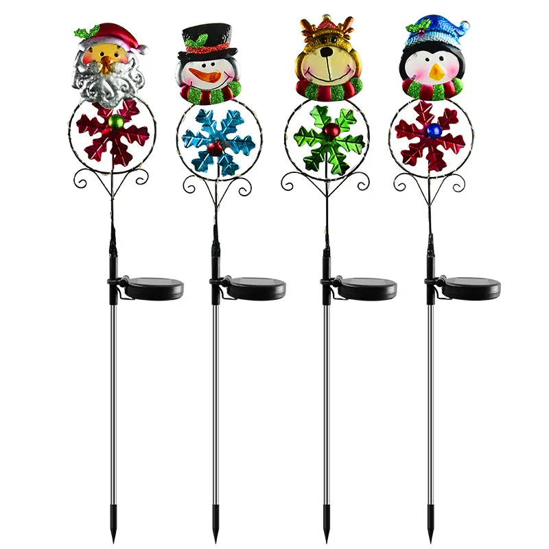 Solar Christmas Led Snowman Elk Ground Plug Light – image 2