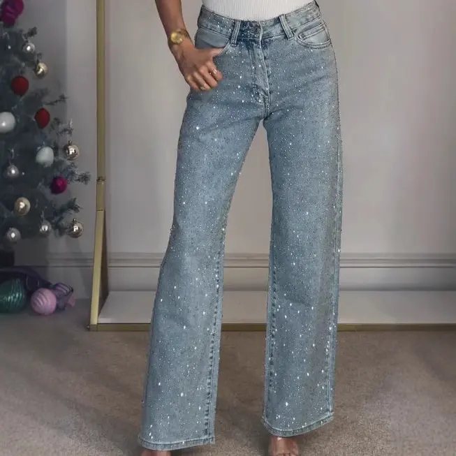 Women's High-end High Waist Straight Personalized Hot Girl Street