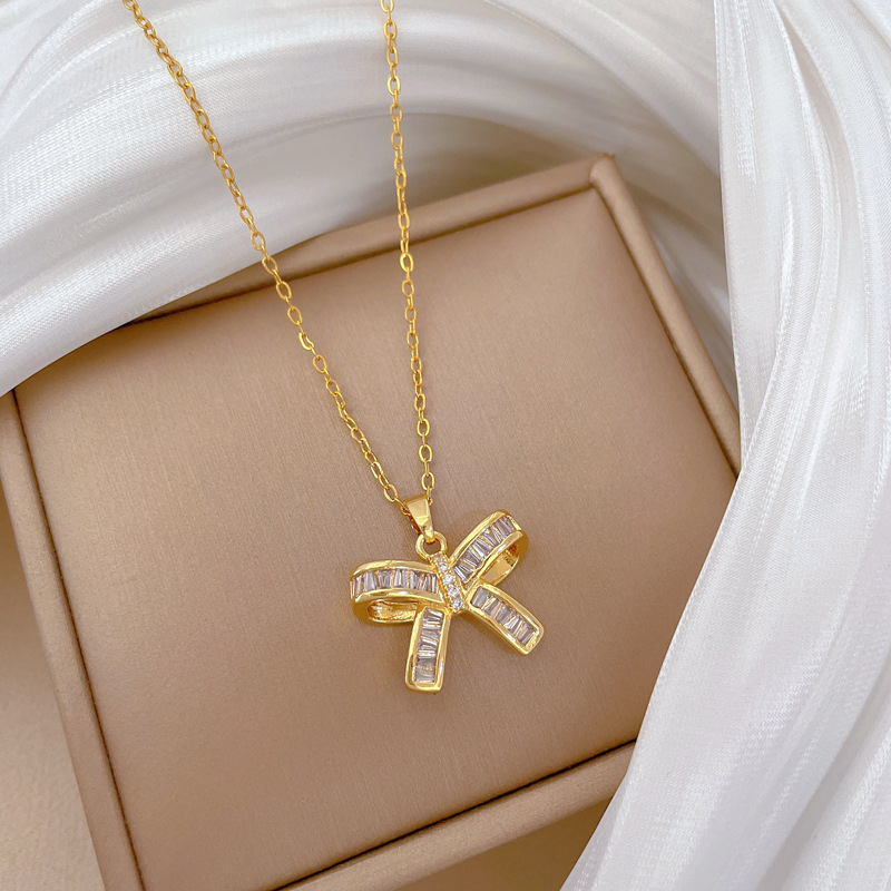 Zircon Butterfly Full Diamond Necklace For Women