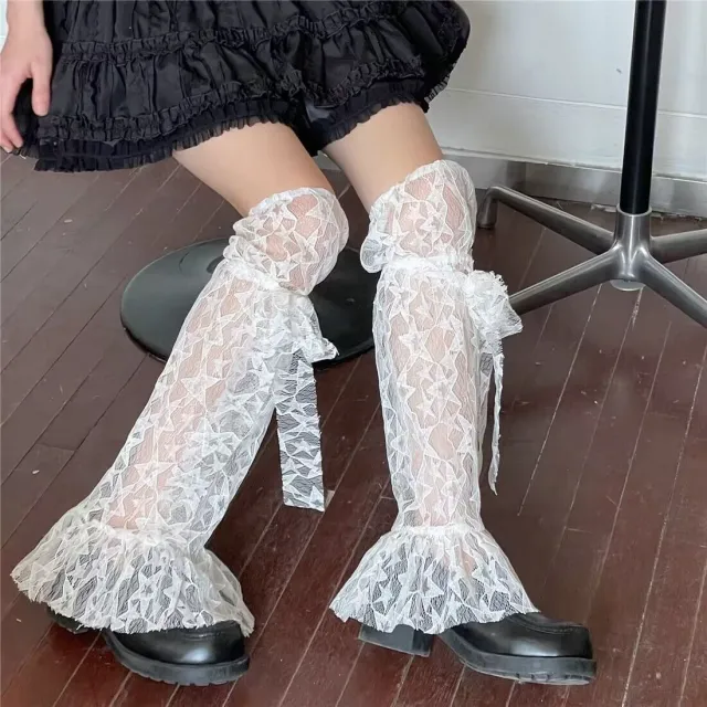 Girl Sweet Girl Foot Sock Lolita Cute XINGX Thin Lace Leg Warmer White - Shop at LoveMi