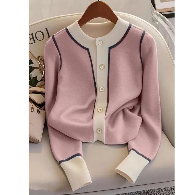 Cold Series Short Fashionable Long Sleeve Sweater Coat Women Pink - Shop at LoveMi