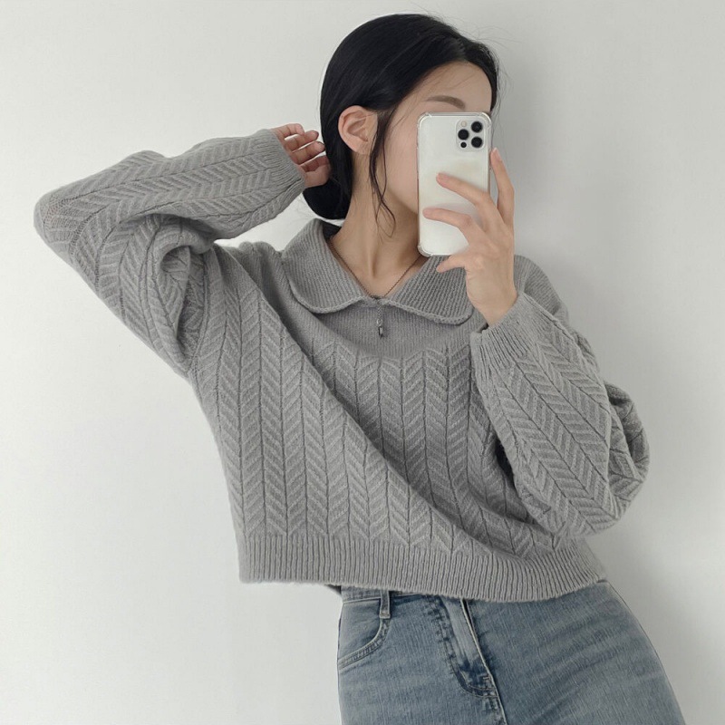 Stereo Thickened Idle Style Loose Lapels Sweater For Women