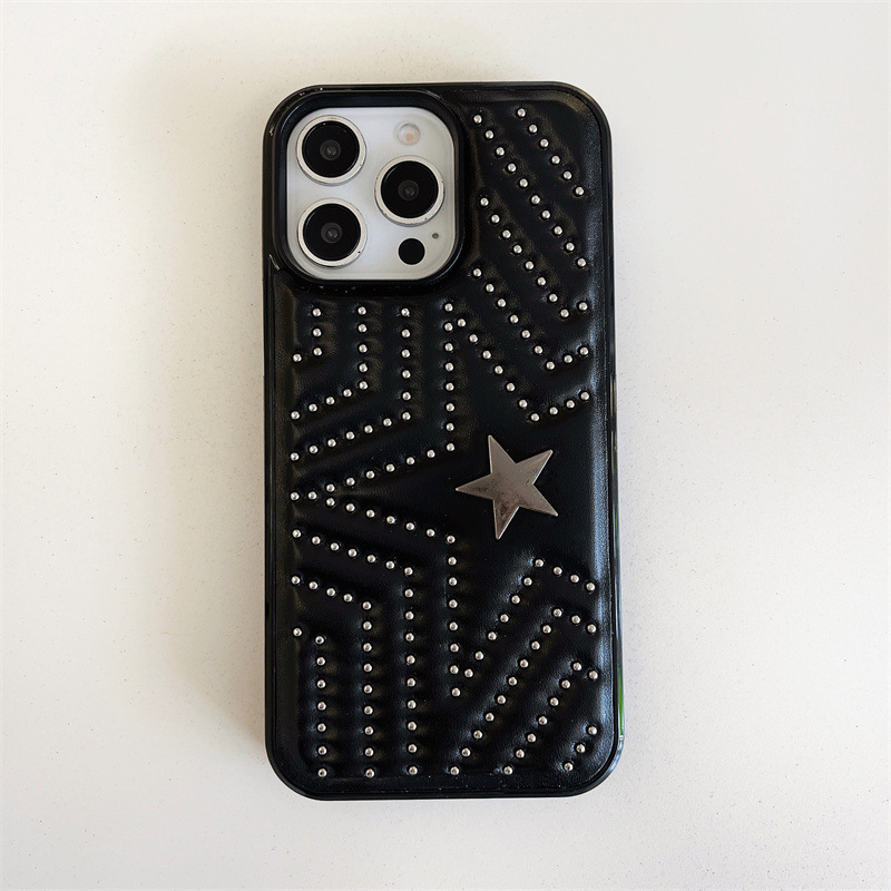 Cortex Pentagram Stud Shockproof Full-body Phone Case